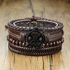 Braided Wrap Leather Bracelets for Men 4Pcs/Set