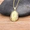 Virgin Mary Rainbow Crystals Pendant Necklace