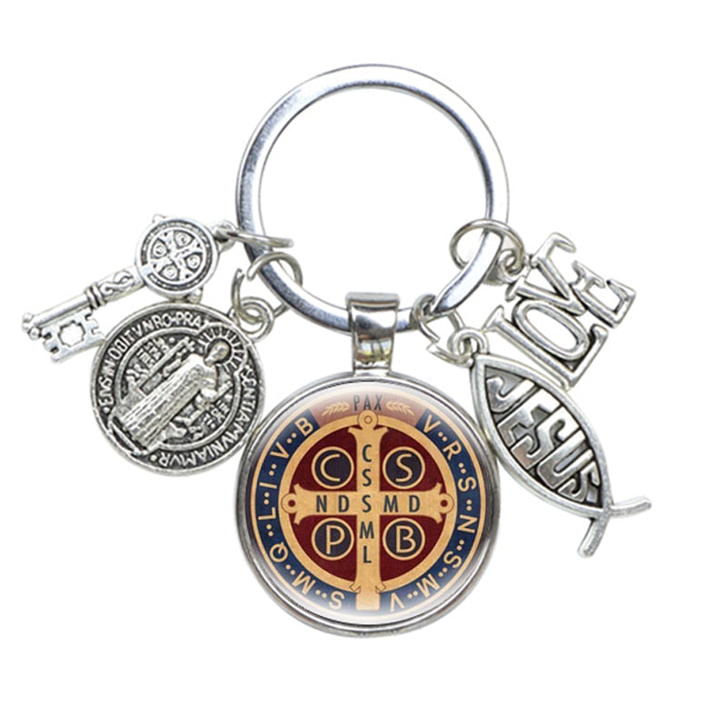 Saint Benedict Medallion Keychain