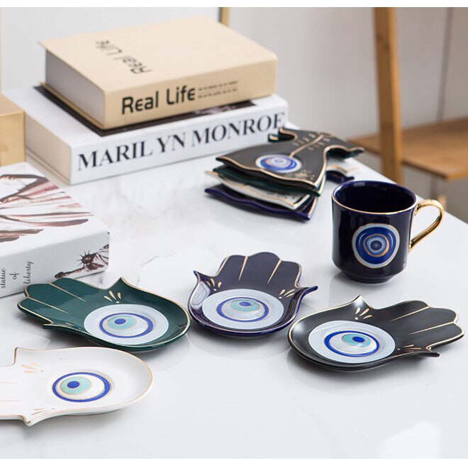 Evil Eye Luxury Coffee Cup Saucer Set