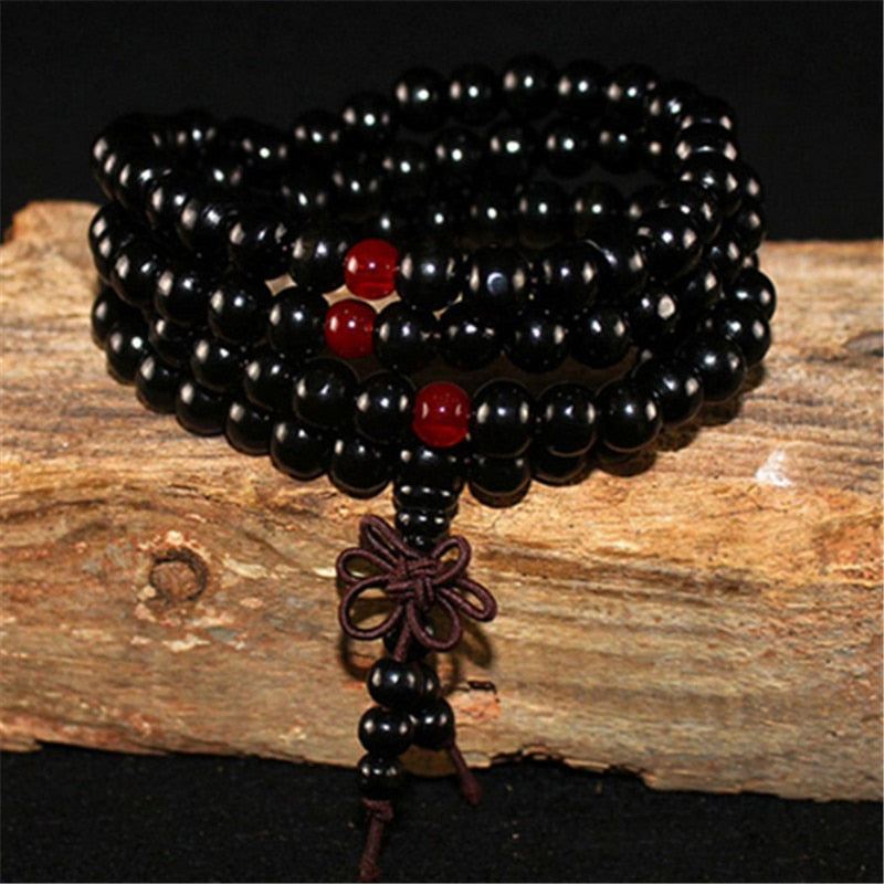 108 Bead Mala with Pendants Handmade