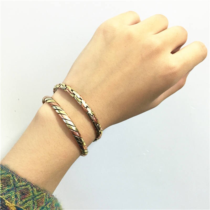 Rose Copper Wrapped Open Cuff Slim Bangles