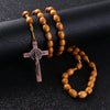 Handmade Wooden Rosary Jesus on the Cross & Saint Benedict Medal