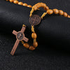 Handmade Wooden Rosary Jesus on the Cross & Saint Benedict Medal