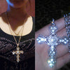 Large Crystal Cross Pendant Necklace