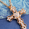 Large Crystal Cross Pendant Necklace