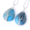 Tree of Life Wire Wrap Water Drop Pendant & Necklace