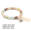 Natural Stone Lotus Buddha Charm Mala Bracelet with Tassel