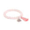 Natural Stone Lotus Buddha Charm Mala Bracelet with Tassel