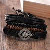 Braided Wrap Leather Bracelets for Men 4Pcs/Set