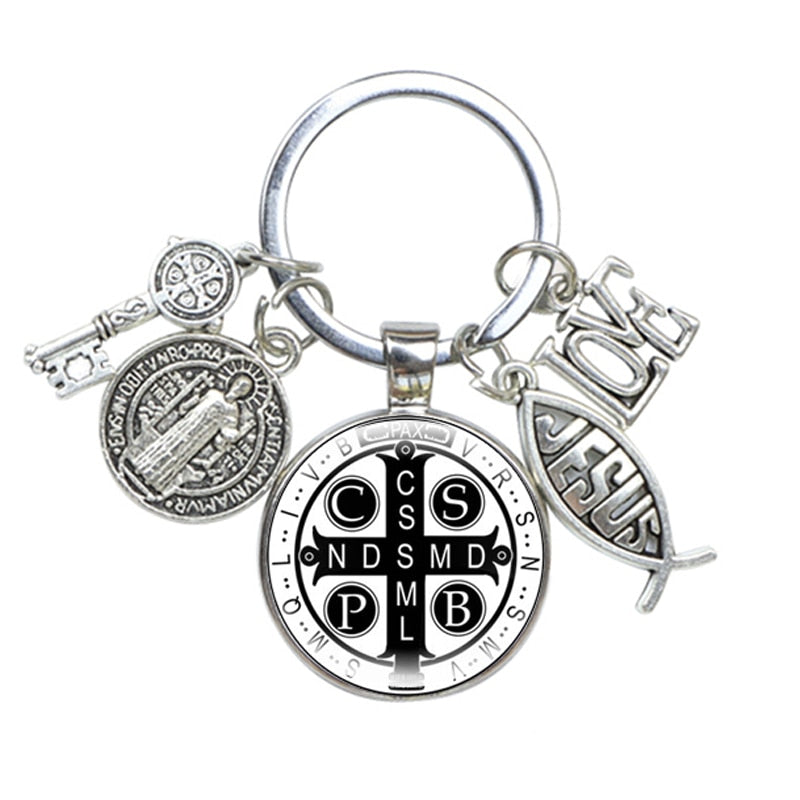 Saint Benedict Medallion Keychain