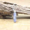 Natural Crystal Wire Wrap Bullet Point Hexagonal Pendulum with Silver Chain