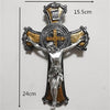 Jesus on the Holy Cross with Saint Benedicts Medal Wooden & Metal Ornament