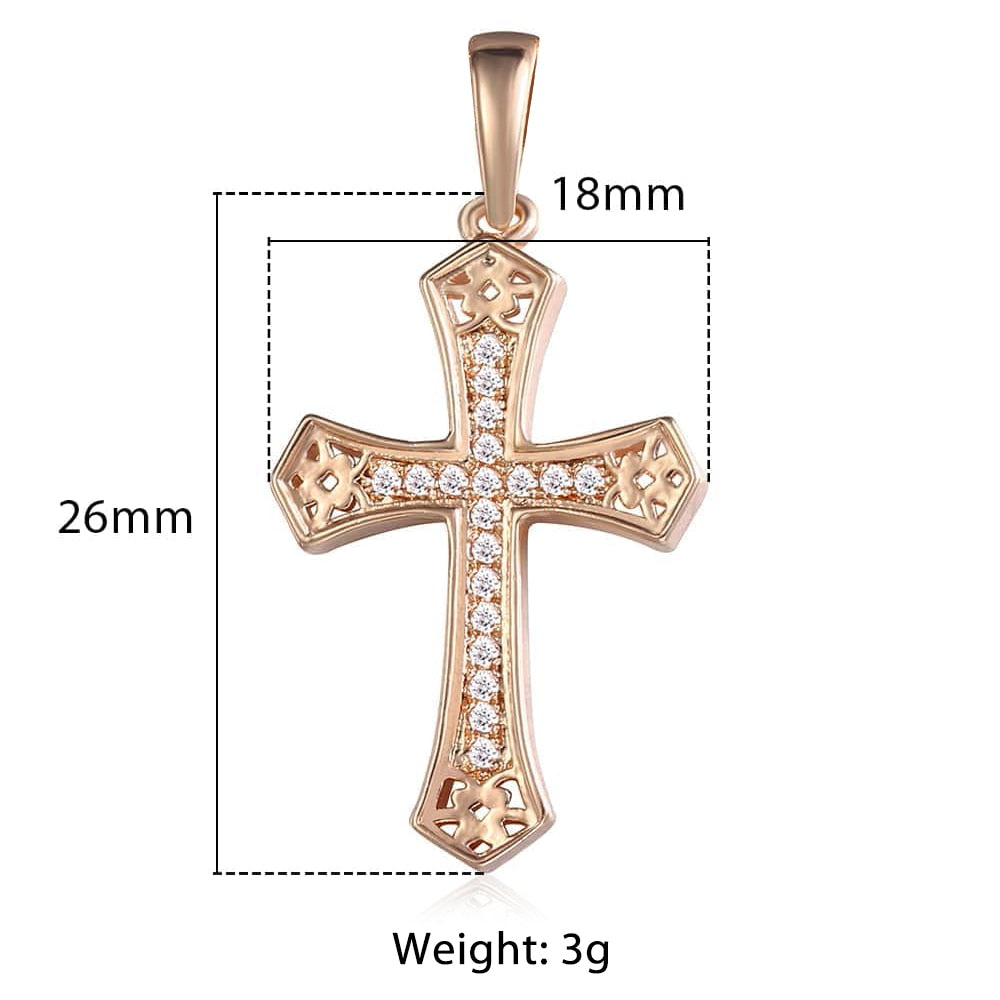 Jesus on the Holy Cross Pendant Necklace in Rose Gold Colour