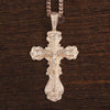 Jesus on the Holy Cross Pendant Necklace in Rose Gold Colour