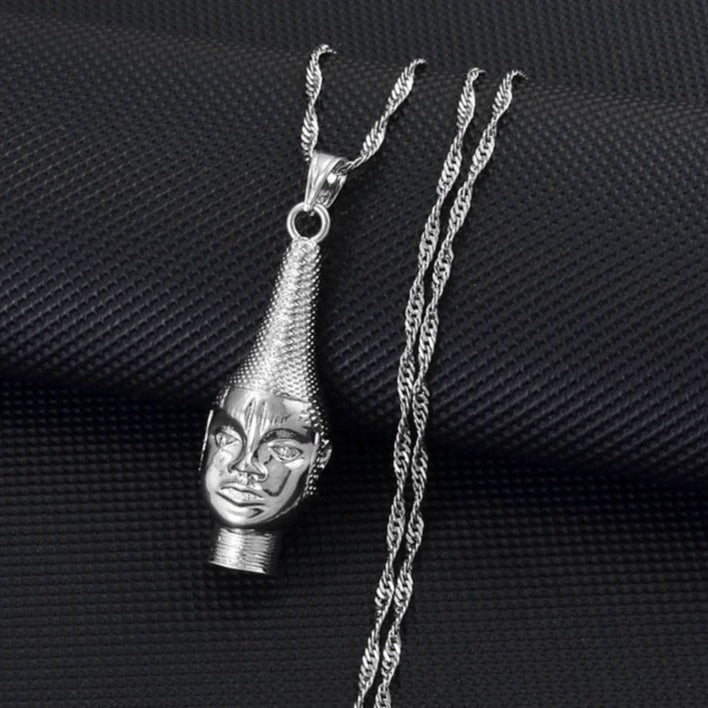 Portrait of Queen Mother Idia of the Benin Empire Mask Pendant Necklace