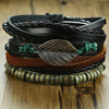 Braided Wrap Leather Bracelets for Men 4Pcs/Set