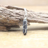 Natural Crystal Wire Wrap Bullet Point Hexagonal Pendulum with Silver Chain