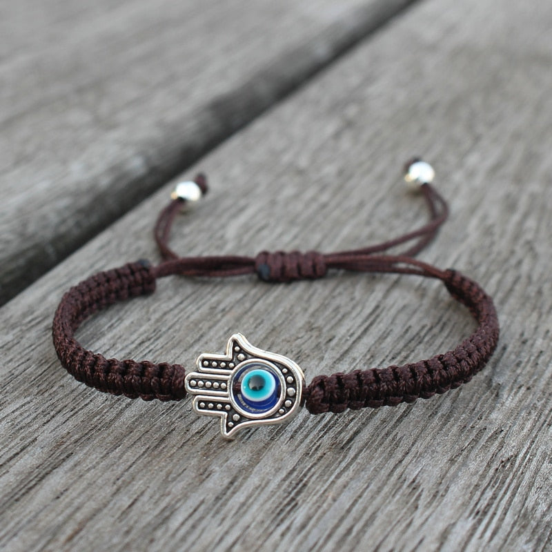 Evil Eye Hand of Fatima Braided Bracelet