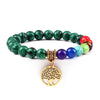 7 Chakra Stones Bracelet w/ Tree of Life Pendant