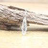 Natural Crystal Wire Wrap Bullet Point Hexagonal Pendulum with Silver Chain