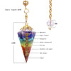 Orgone 7 Chakra Natural Stone Pendulum for Dowsing & Divination