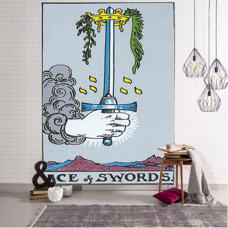 Ace of Swords: Rider-Waite Tarot Tapestry