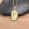 Virgin Mary Rainbow Crystals Pendant Necklace