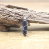 Natural Crystal Wire Wrap Bullet Point Hexagonal Pendulum with Silver Chain