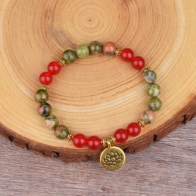 Ohm Charm Buddha Bead Bracelet