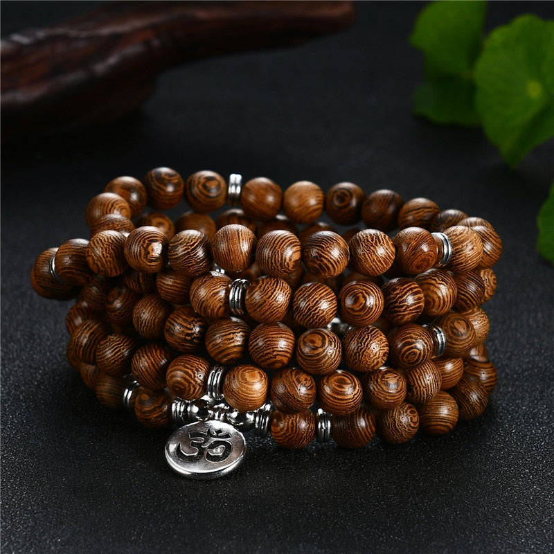 108 Prayer Bead Mala Handmade From Natural Sandalwood