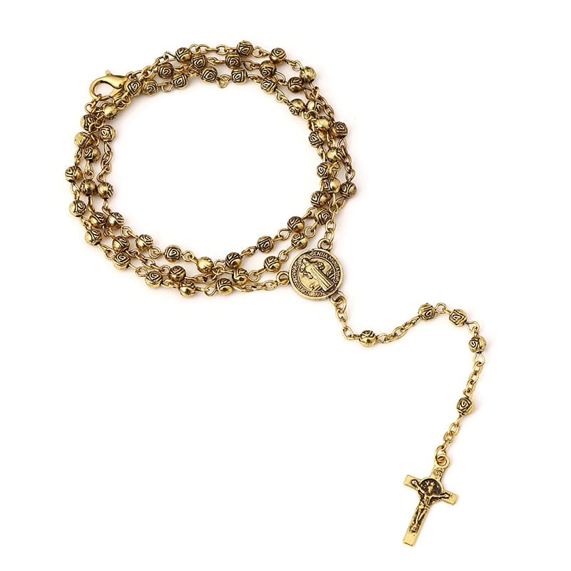 Jesus Christ on the Cross Rosary Necklace