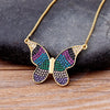 Lucky Butterfly Crystal Pendant Necklace