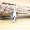 Natural Crystal Wire Wrap Bullet Point Hexagonal Pendulum with Silver Chain