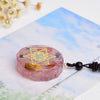 Rose Quartz Crystal Orgone Pendant Necklace w/ Metatron's Cube