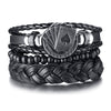 Braided Wrap Leather Bracelets for Men 4Pcs/Set