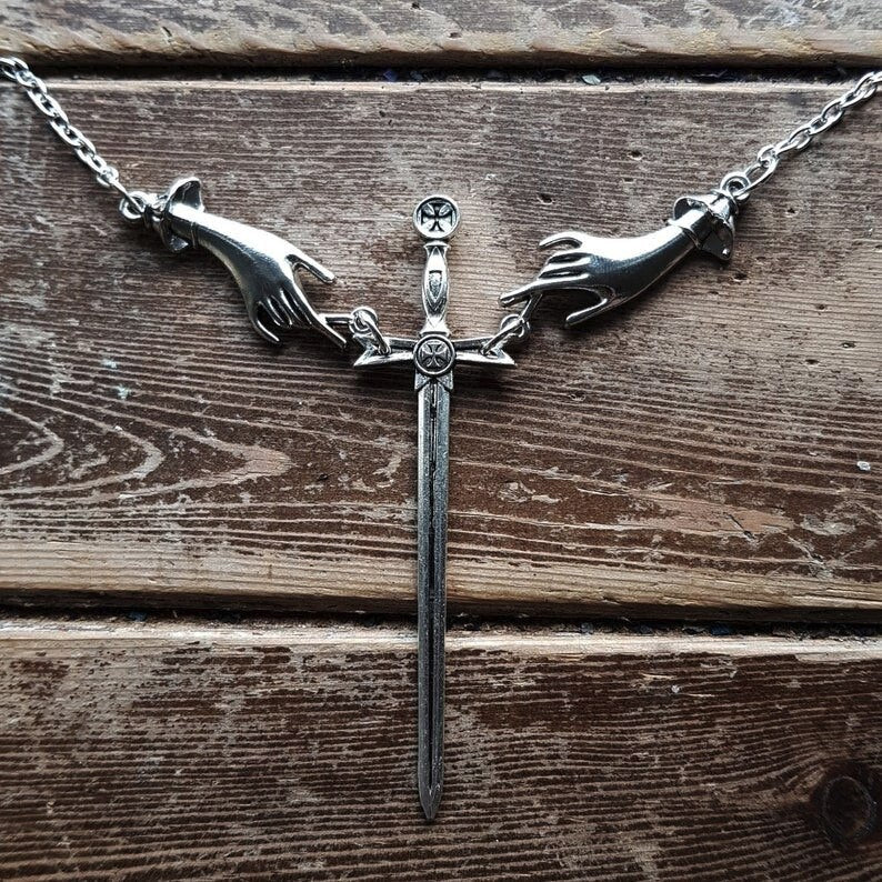 Sword Hand Pendant Necklace