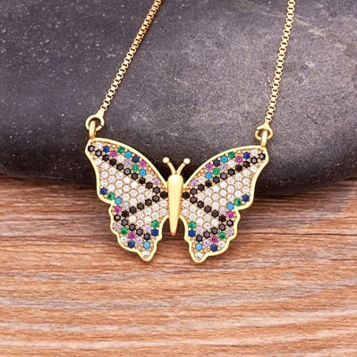 Lucky Butterfly Crystal Pendant Necklace