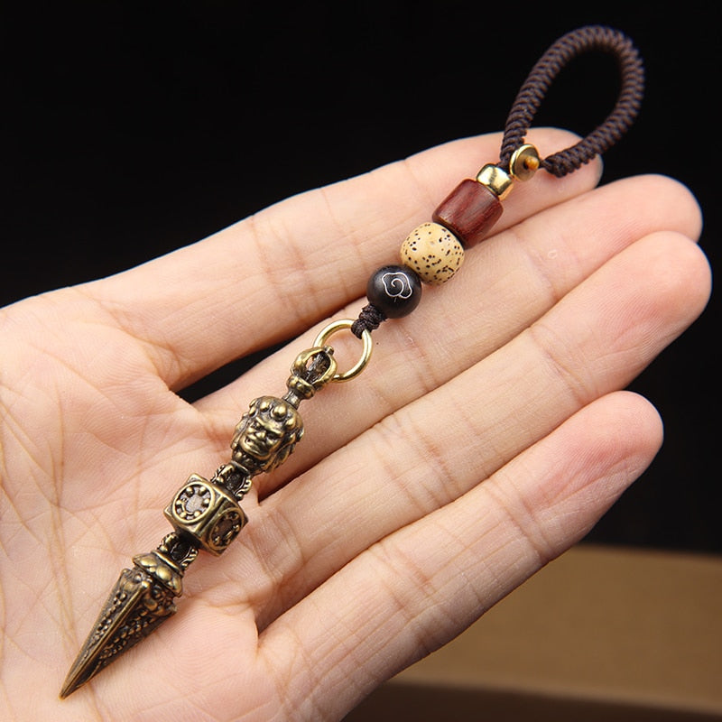 Vajrakila Head Vajra Pestle Keychains Lanyard