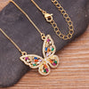 Lucky Butterfly Crystal Pendant Necklace