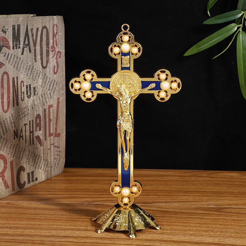 Jesus on the Holy Cross Standing Ornament for Home Altar