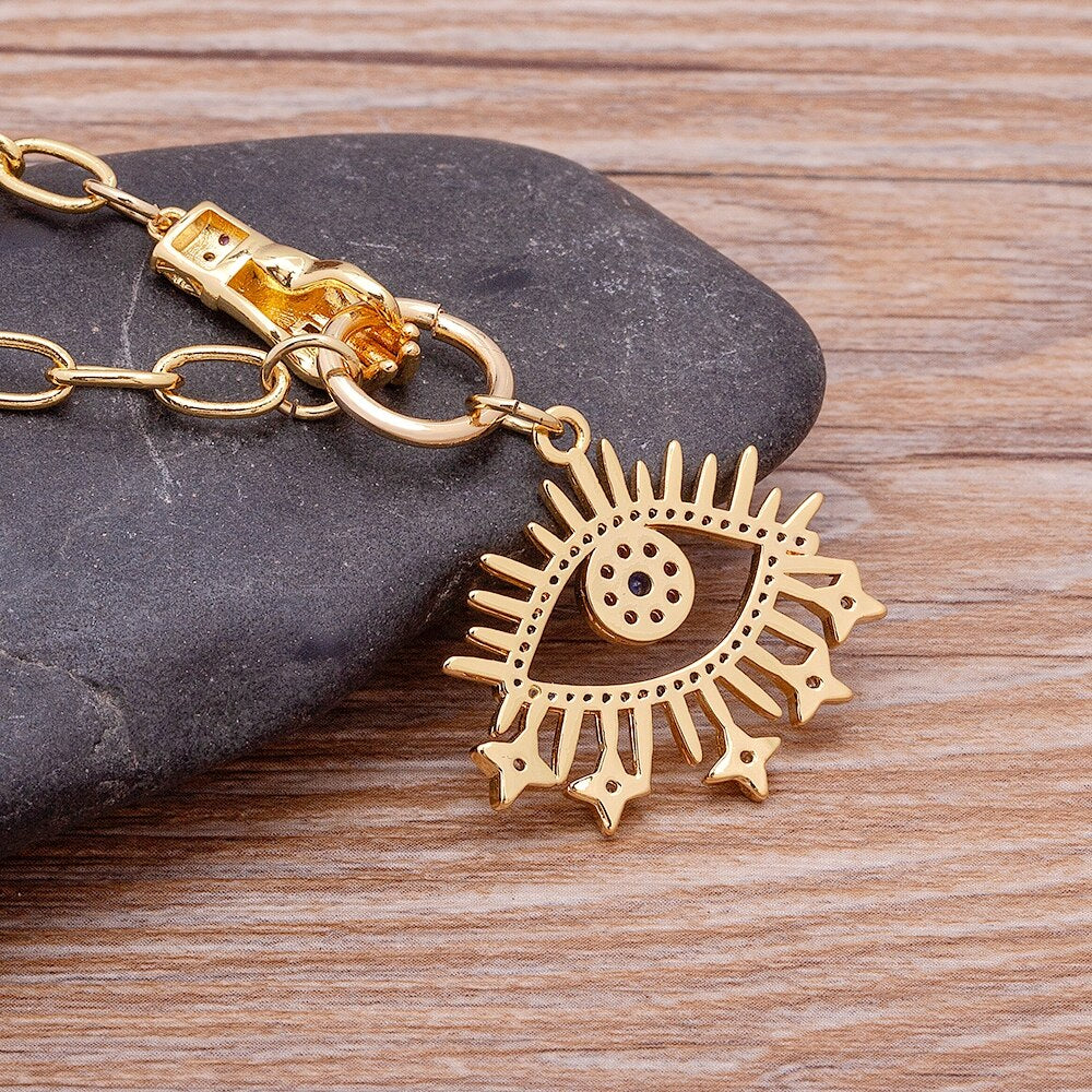 Sacred Eye & Hand Pendant Necklace