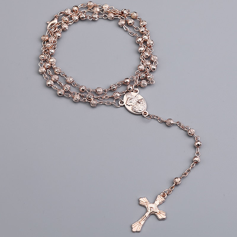 Jesus Christ on the Cross Rosary Necklace