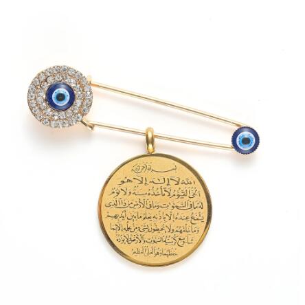 Hand of Fatima + Evil Eye Stainless Steel Brooch