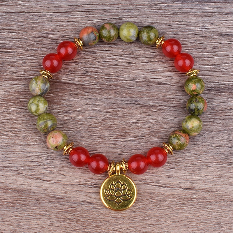 Ohm Charm Buddha Bead Bracelet