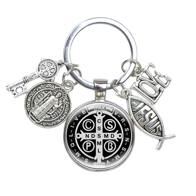 Saint Benedict Medallion Keychain