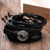 Braided Wrap Leather Bracelets for Men 4Pcs/Set