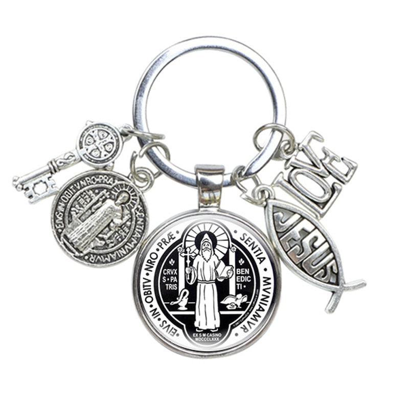 Saint Benedict Medallion Keychain