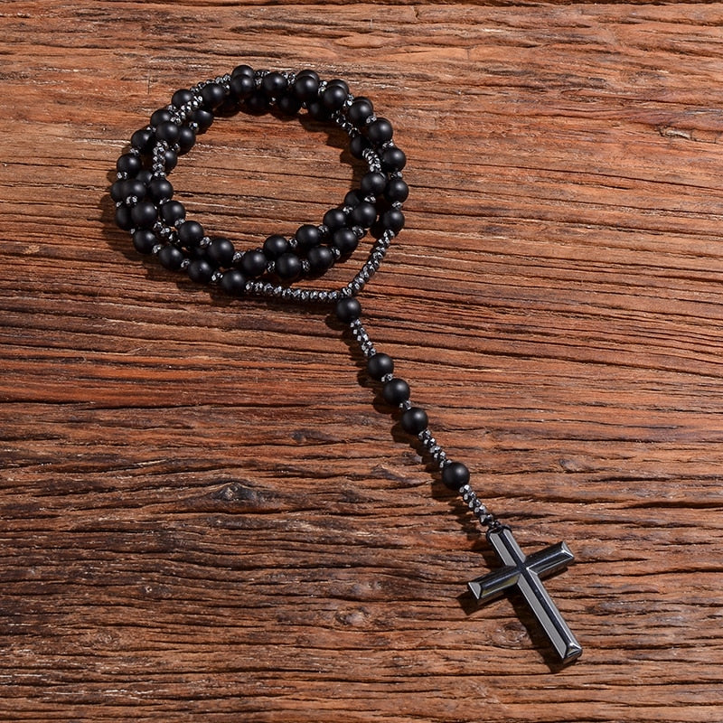 Rosary Handmade w/ Matte Black Onyx