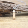 Natural Stone Hexagonal Point Pendant Necklace